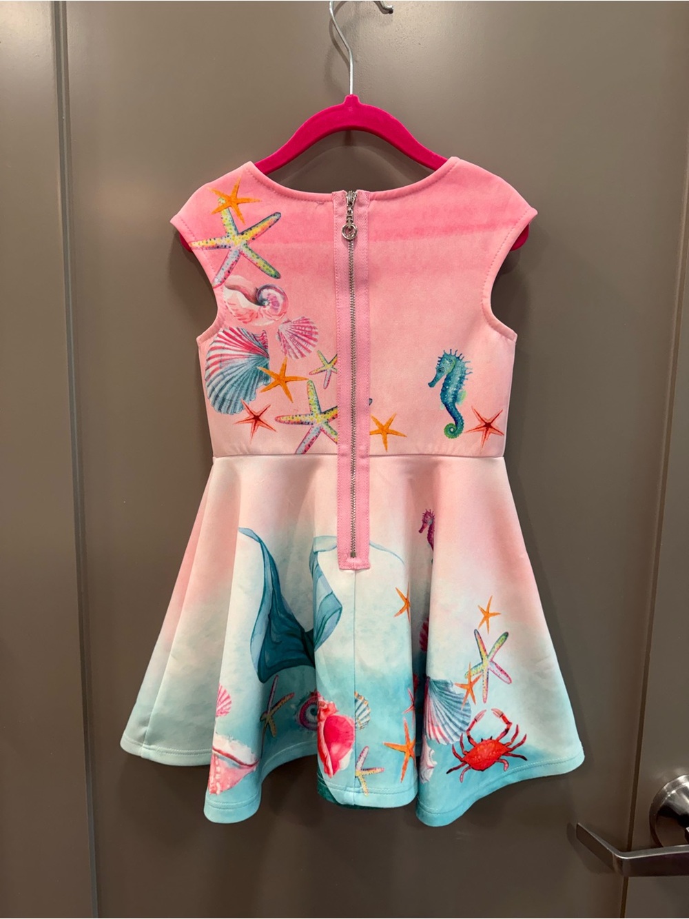 Truly Me Pink and Aqua Mermaid Seashell Dress - Picture 2 of 3